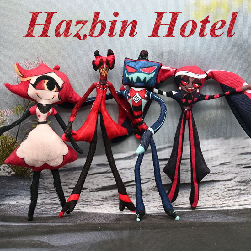 28 厘米 Hazbin Hotel Plushie Alastor Niffty Vox VEL 軟填充娃娃玩具適合粉