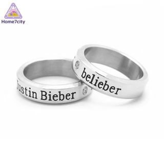 現款免運🔥Justin Bieber周邊 賈斯汀比伯周邊鈦鋼名字項鍊時尚女生戒指 不掉色 生日禮物