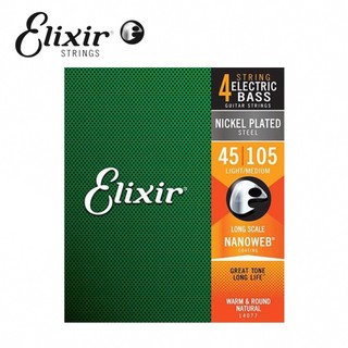 (請先確認有無現貨) Elixir 14077 Nanoweb 薄包覆 貝斯四弦套弦 45-105【敦煌樂器】