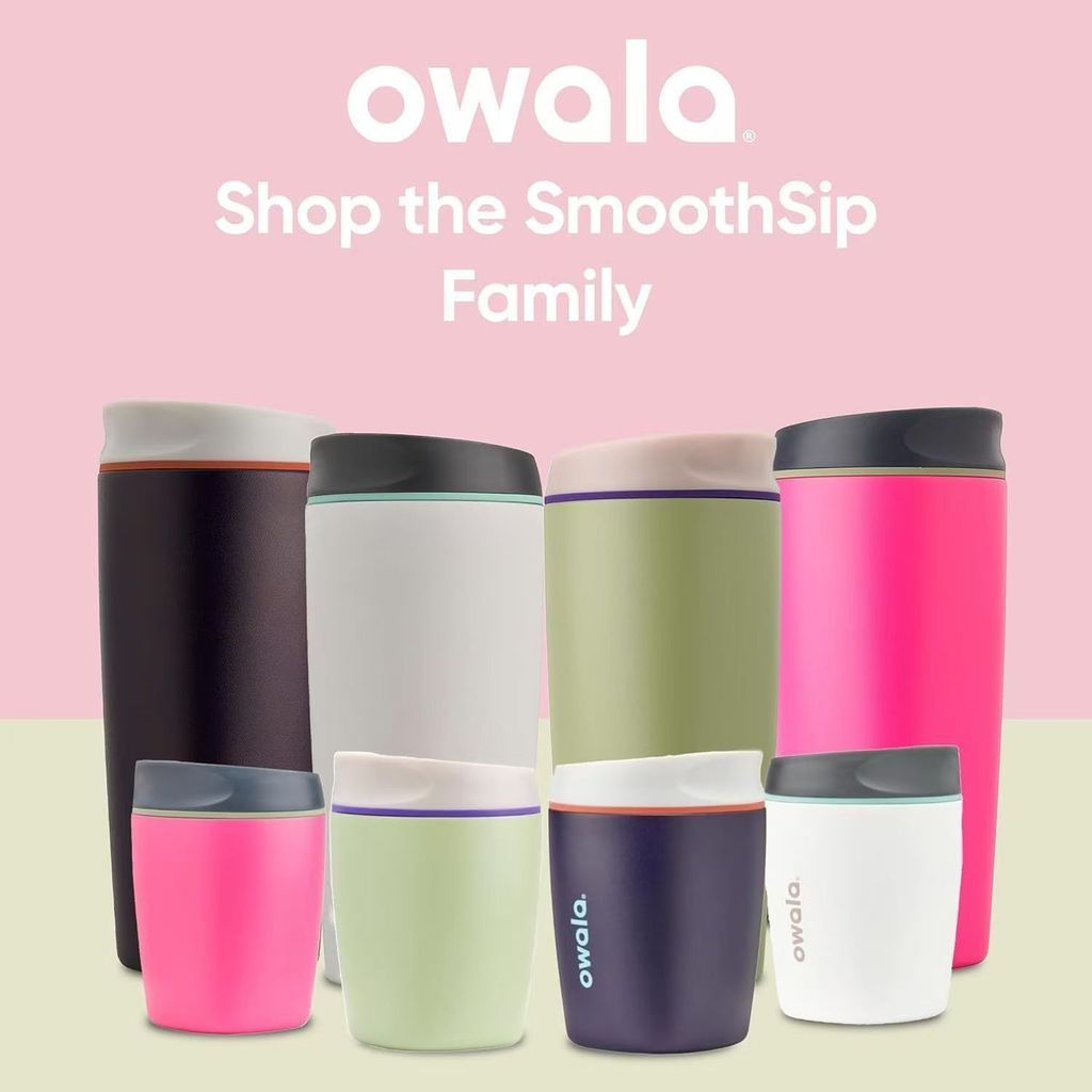 Owala 12oz 20oz SmoothSip Slider Tumbler 雙層真空保溫不銹鋼旅行杯帶防漏蓋