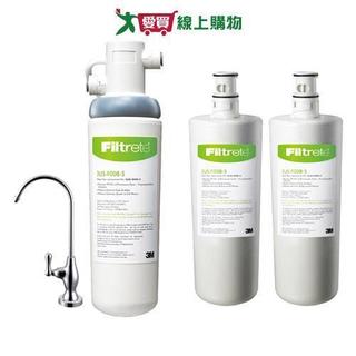 3M S008 極淨便捷廚下型可生飲淨水器 + F008 濾芯 x2【1+1超值組】 過濾 淨水 濾水【愛買】