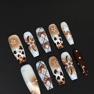 半手工美甲高級法式新款純欲風辣妹顯白手繪2025長款穿戴ins011715