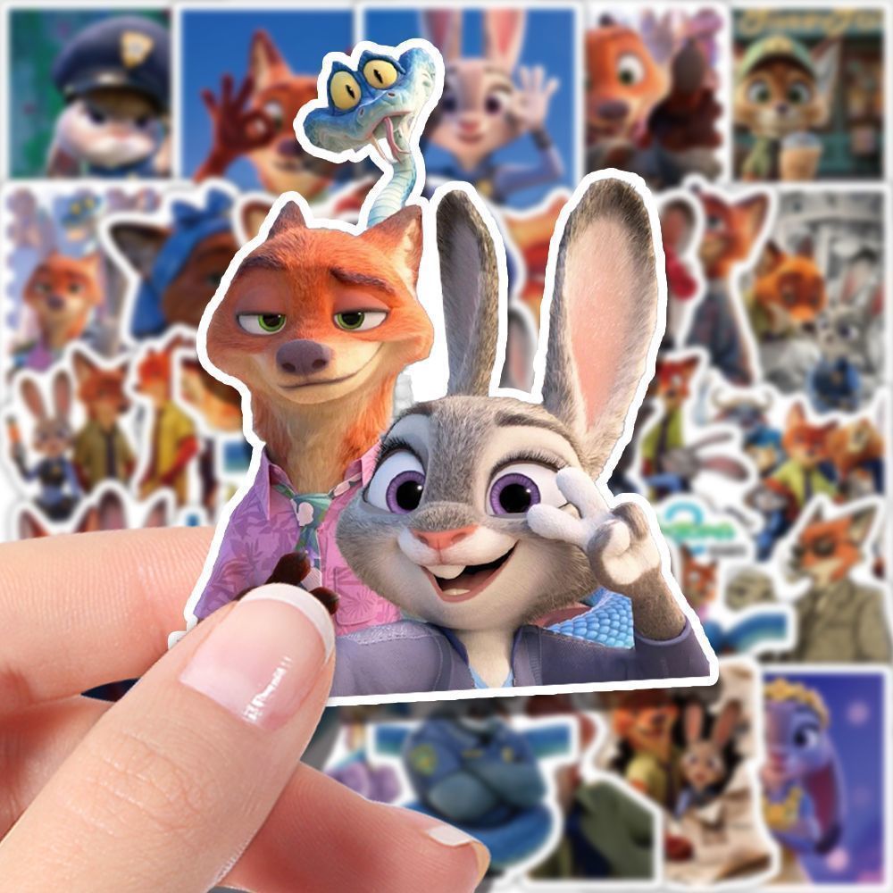 網路熱款🏆動物方程市周邊 動物方程式 茱蒂尼克 貼紙電影尼克狐尼克朱迪周邊貼畫diy手機殼裝飾