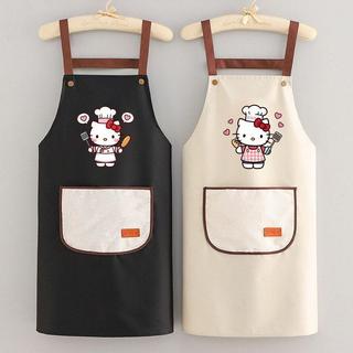 【小小羊🐏】HelloKitty可愛廚房圍裙防油污春秋款薄款定製烏薩奇圍裙防油圍裙
