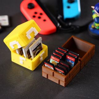 ✨小象優選✨馬裡奧任天堂Switch卡盒 馬裡奧NS遊戲卡帶收納盒 超級馬裡奧周邊 超級馬裡奧問號箱磚塊箱收納架