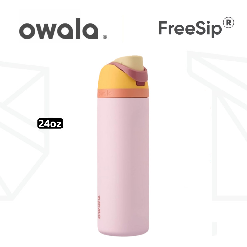 Owala FreeSip 24 盎司/32 盎司不銹鋼水瓶,絕緣和防漏,適用於健身房、工作和全天補水