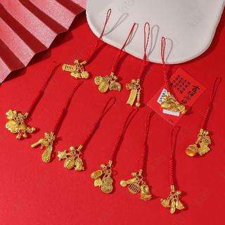 kiki~小眾配件diy多元素飾品配件古法國潮金福字吊墜小掛件飾品