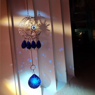 💕廠家直銷💕新款suncatcher惡魔之眼花園裝飾系列水晶太陽捕手掛件光影風鈴