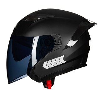 夏季機車安全帽 3/4安全帽 機車安全帽 雙鏡片安全帽 帶通風孔 雙鏡片 帶內鏡片開關 可伸縮內鏡片 內襯可拆卸