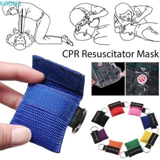 KODICE CPR 面罩,口呼吸專業緊急面罩,實用鑰匙扣環單向閥尼龍袋復甦器面罩戶外救援