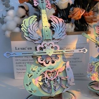 天使之翼大提琴diy手工八音盒生日禮物送女生音樂盒木質拼裝