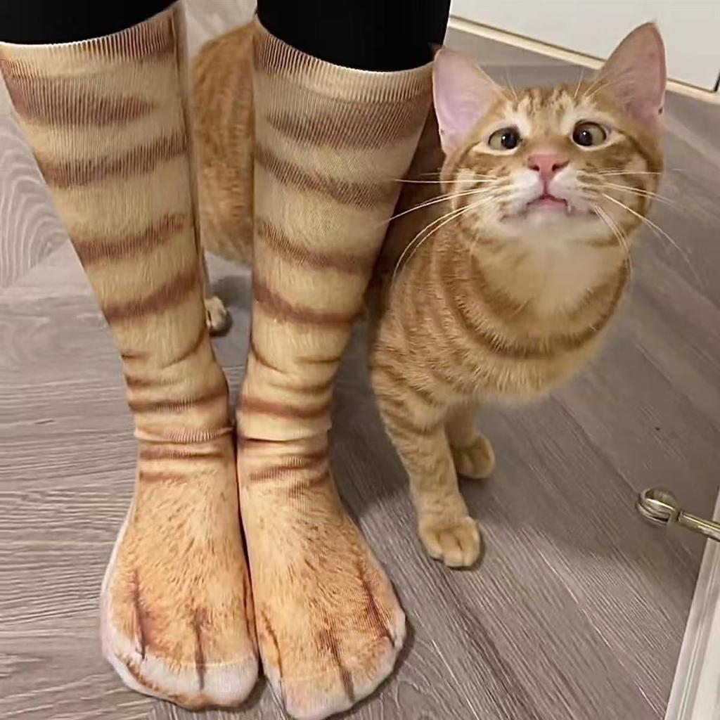 【爛禮物】惡搞禮物 壞禮物 地獄禮物 壞禮物搞笑 秋冬季3D動物襪子逗貓襪逗狗襪搞怪襪貓爪襪狗爪襪互動解悶神器 NHSN