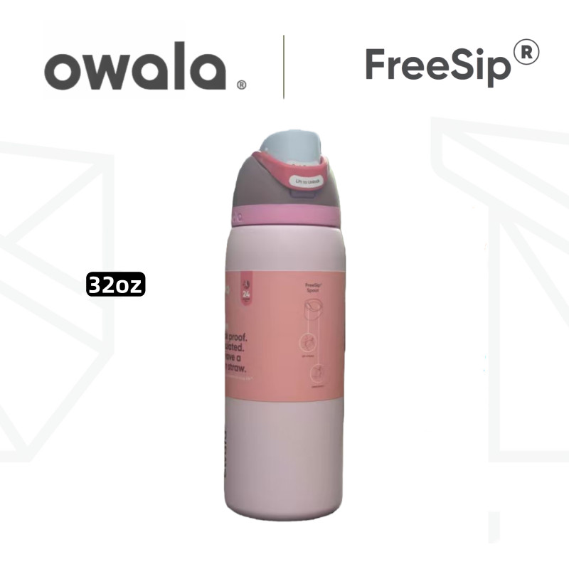 Owala FreeSip 運動水壺 - 絕緣不銹鋼帶吸管,戶外保溫杯,適合遠足和旅行