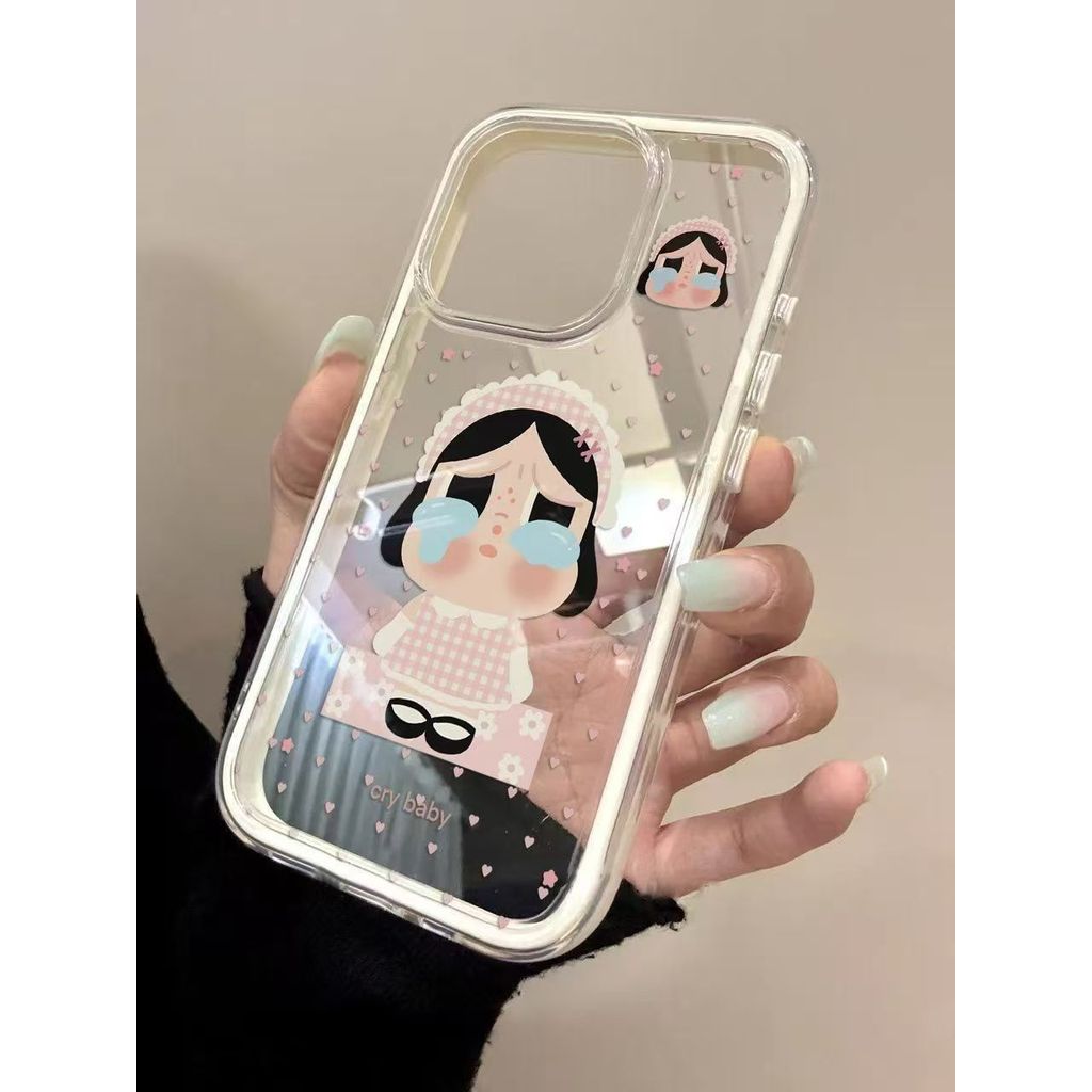 臺灣現貨🚀大孔二合一手機殼 女僕哭哭女孩 適用蘋果17promax 16Pro 15plus14 13 12 11防摔