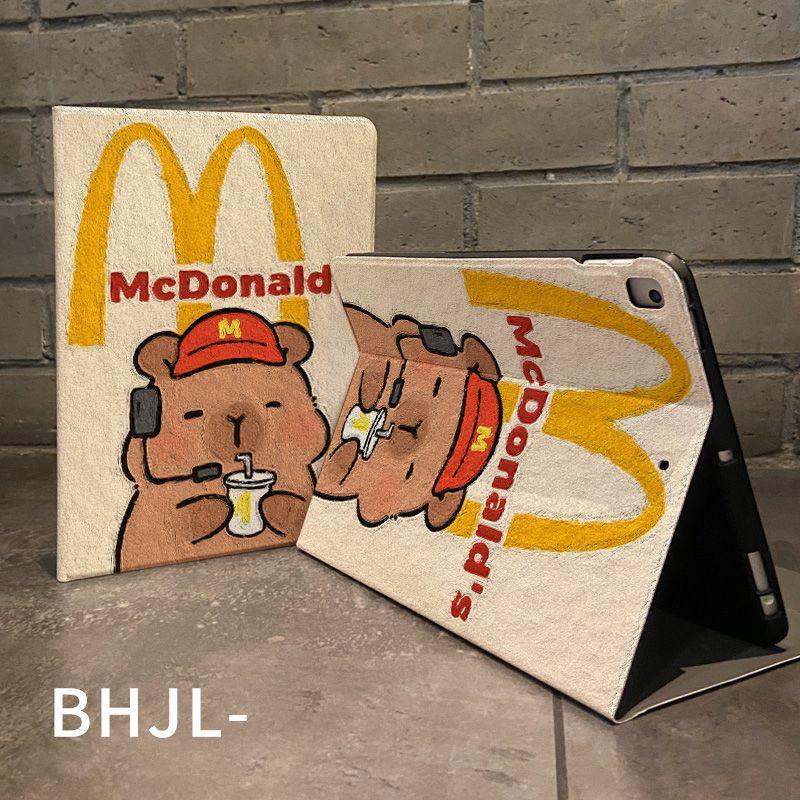 可爱水豚卡通 防摔 保護殼 蘋果iPad Air M4 11吋Pro M5 10 11 12代 A19 mini7防摔殼