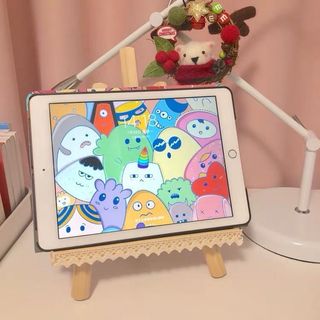 平板支架 iPad支架 桌面支架 少女郵遞員~韓國ins同款木質ipad手機桌面支架書桌摺疊式三角支架