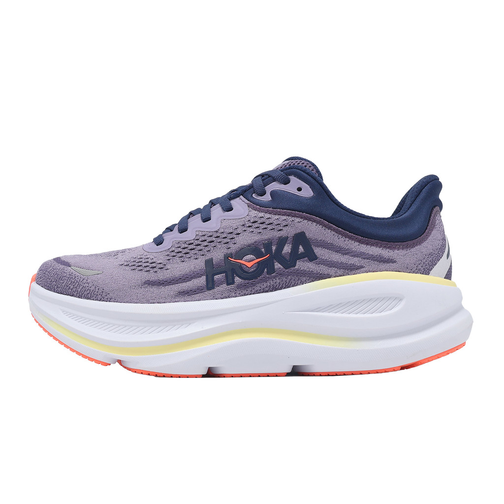 Hoka 慢跑鞋 Bondi 9 D 寬楦 女鞋 紫 白 厚底 緩震 回彈 運動鞋 1162014BJM [ACS]