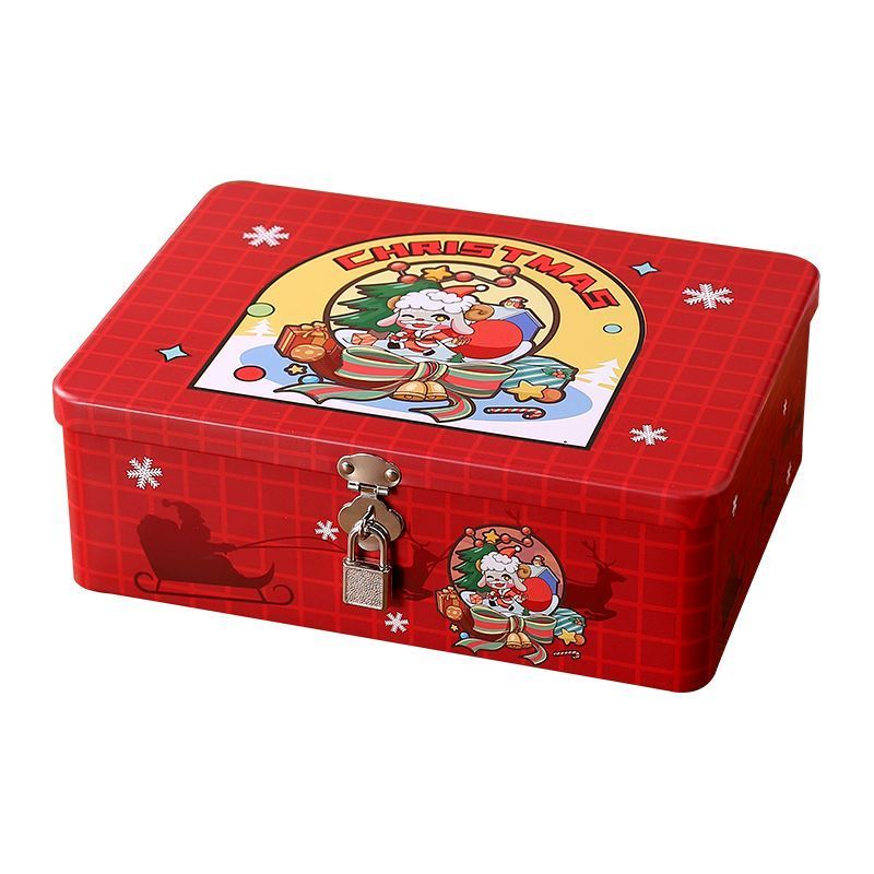 台灣出貨🦋帶鎖 小箱子 防盜鐵盒子 長方形 小保險箱 家用 兒童 存錢罐 紅包收納 鐵箱