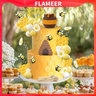 [Flameer] 35 件套蜜蜂蛋糕裝飾,蜂窩蛋糕裝飾,多功能,蜜蜂主題
