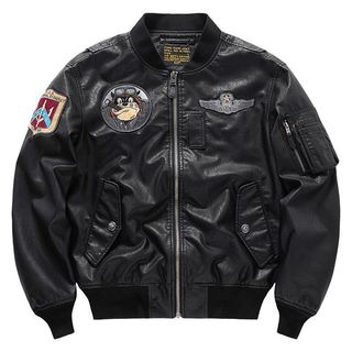 【復古刺繡】飛行外套 皮衣外套 美式外套 MA1 飛行員夾克 棒球服 機車皮衣 春秋 女 皮衣