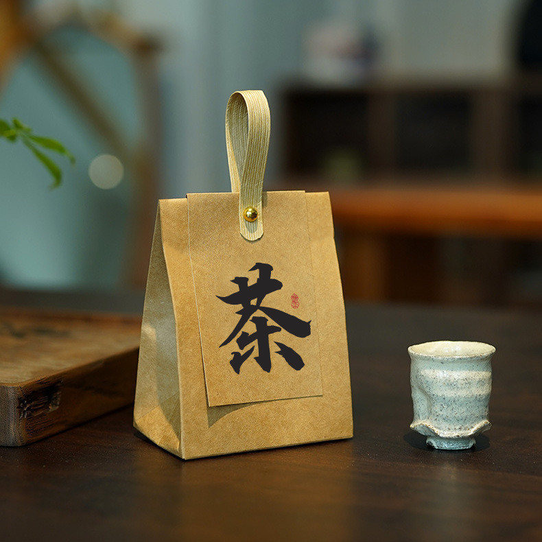 現貨【茶葉袋】茶葉盒 國風牛皮紙白茶包裝 綠茶紅茶小袋 散茶禮盒 空紙盒 伴手禮盒