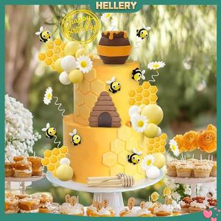 [HelleryPH] 35 件套蜜蜂蛋糕裝飾,蜂窩蛋糕裝飾,多功能,蜜蜂主題