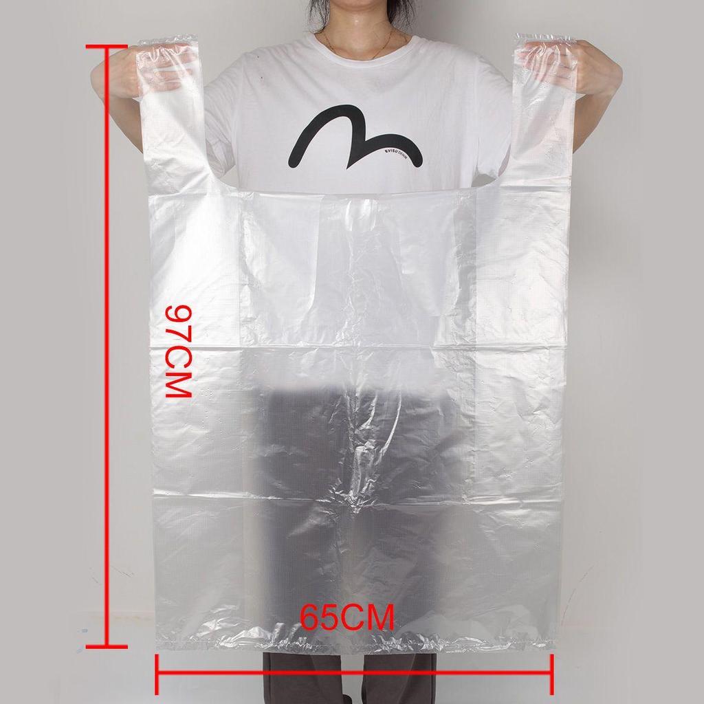 桃园出货》大号加厚白色背心袋子服装批发打包搬家打包袋方便袋办公室收纳袋TZQ