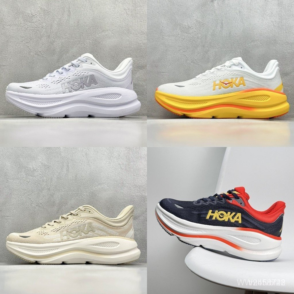 Hoka Bondi 9 寬跑步鞋男女運動鞋男女通用情侶網布 2025 緩震白色 EIK6 AGOM