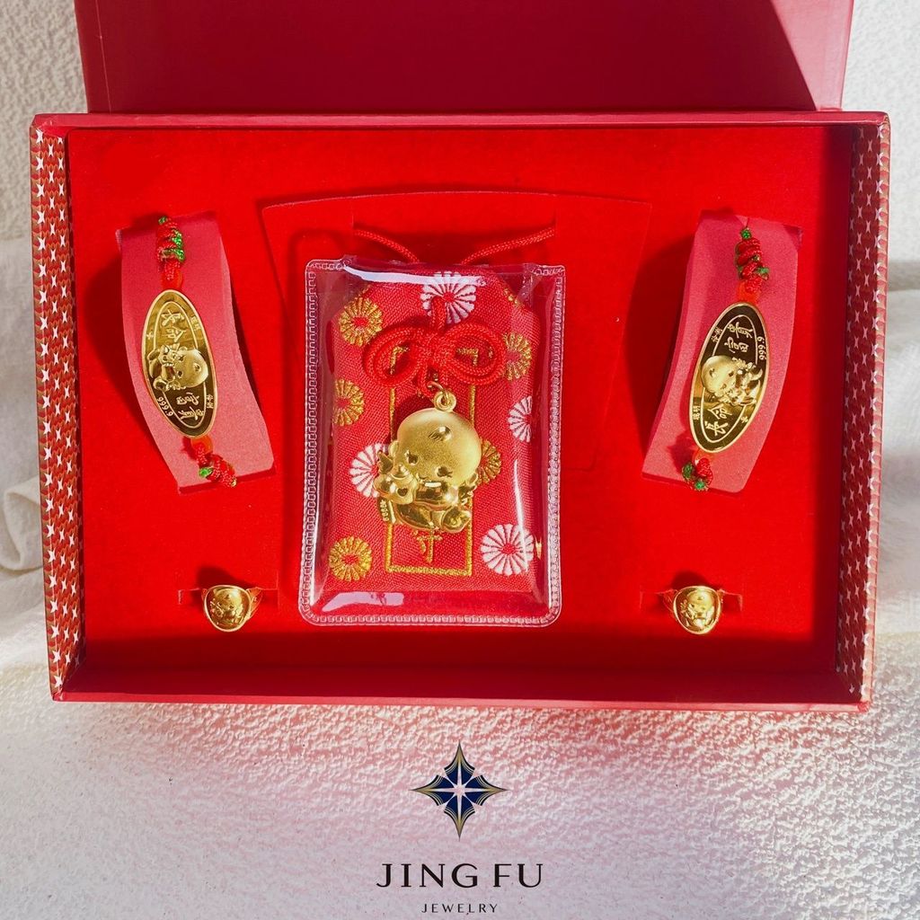 ✧中壢景福珠寶✧ 黃金9999 音樂可愛彌月禮盒 黃金擺件 送禮 保值 黃金 彌月禮盒