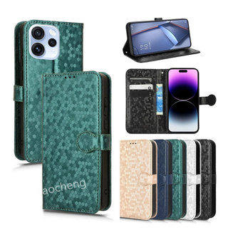 Oppo Reno 15 F Pro Max 15F 15ProMax 5G 2025 圓點圖案支架支架外殼豪華皮革卡槽