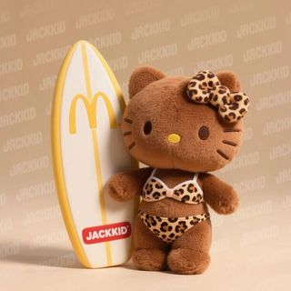 ✨臺灣出貨✨黑皮豹紋泳衣Hello Kitty可愛聯名掛件麥當勞夏日加州精緻包掛
