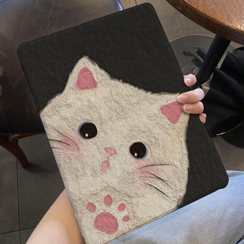卡通磨砂猫咪 防摔 蘋果iPad pro Air5 Air4 mini6 11A16 10 9 8 7 10.9吋保護套
