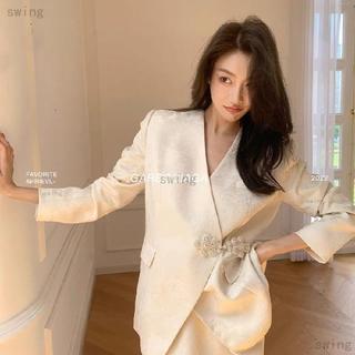 2025新中式復古花紋國潮西服高級感女裝外套 swing