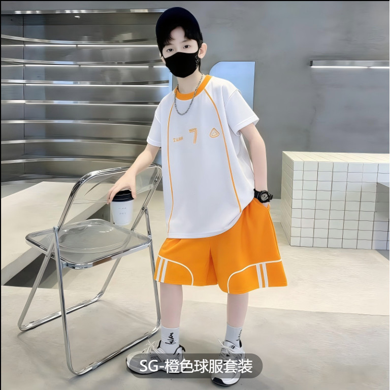 夏季新款男大童套裝【4月特惠】【90-170】【夏日運動限定】兒童夏季新款球服速乾衣套裝中大童透氣籃球服套