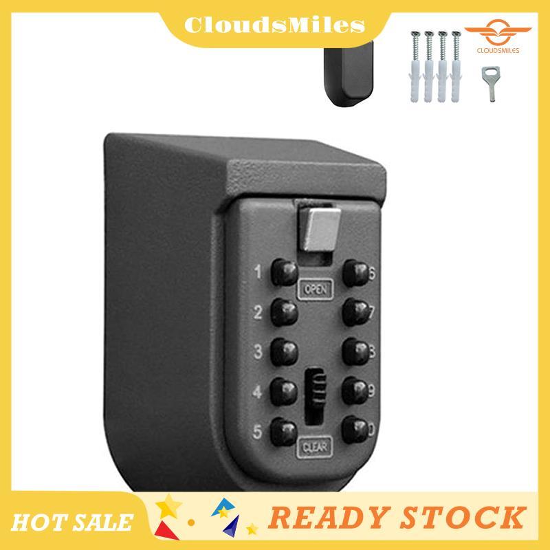 [CloudsMiles] 壁掛式鑰匙保險箱防風雨 10 位密碼鎖防盜存儲,適合家庭和戶外使用