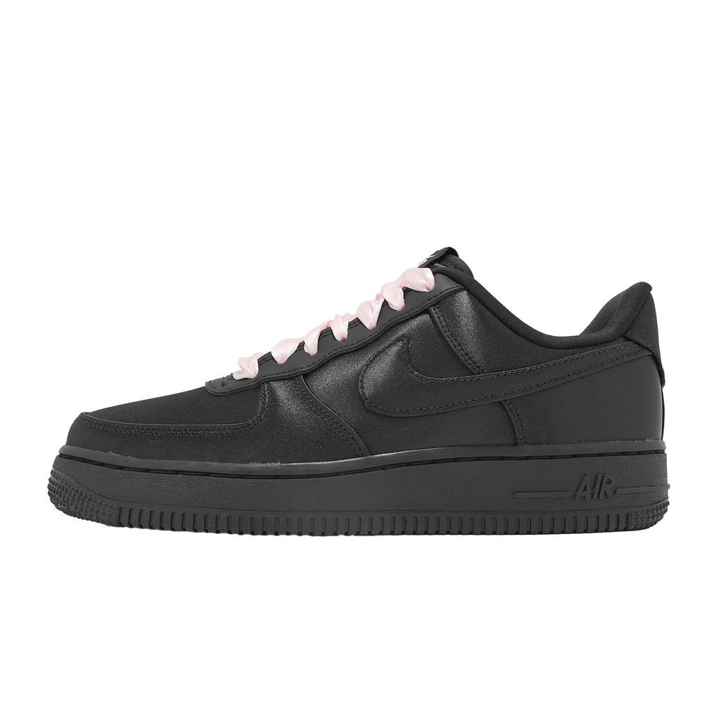 Nike 休閒鞋 W Air Force 1 07 LV8 女鞋 黑 粉紅 緞帶 AF1 ACS IH2034-010