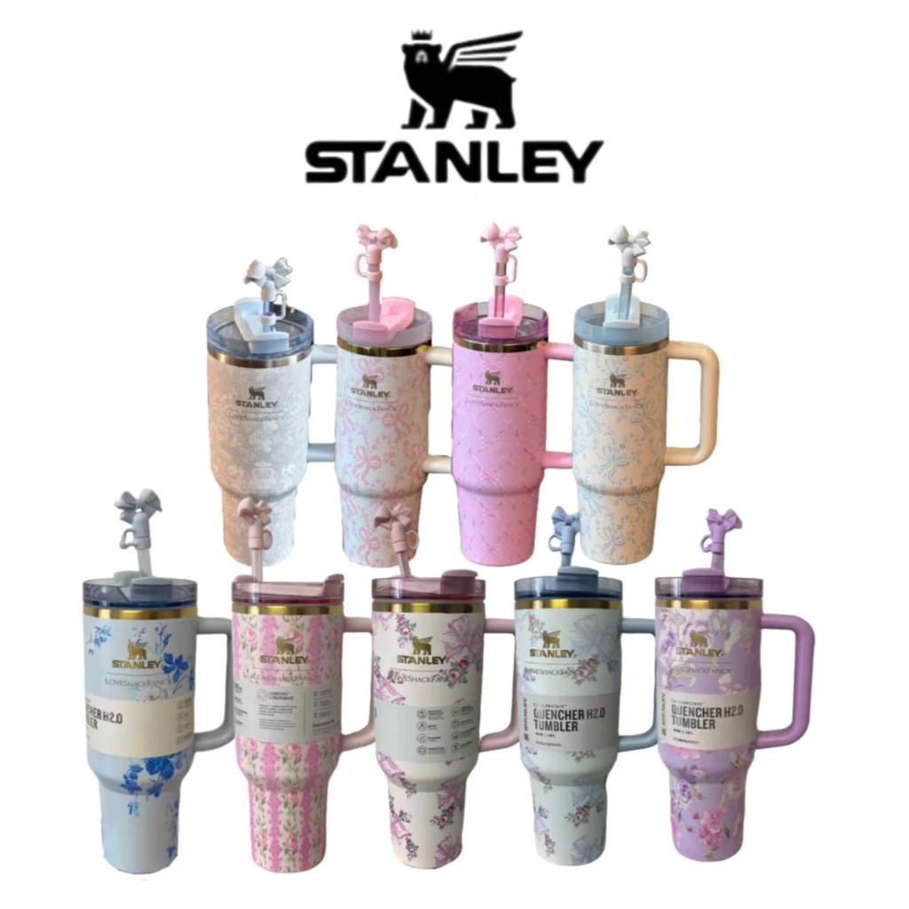 【全新正品】 STANLEY 40oz 20oz stanley新款繁花系保溫杯 水杯巨無霸高顏值吸管 禮盒杯聯名款