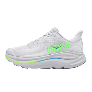 Hoka 慢跑鞋 Clifton 10 2E 寬楦 灰 綠 男鞋 厚底 緩震 回彈 1162032AYNN [ACS]