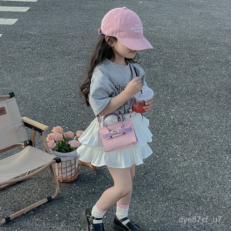 喵咪咪童裝【免運+全店促銷】女孩包包歐美流行百搭撞色迷你凱莉包小衆女童洋氣兒童手拎斜挎包 兒童包包 兒童斜背包