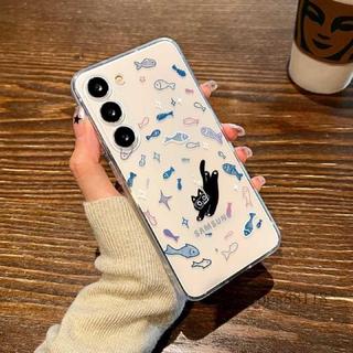 ins潛水黑貓 防摔 三星S25+ s24 s23fe Samsung s23 s26ultra S22+ 手機殼