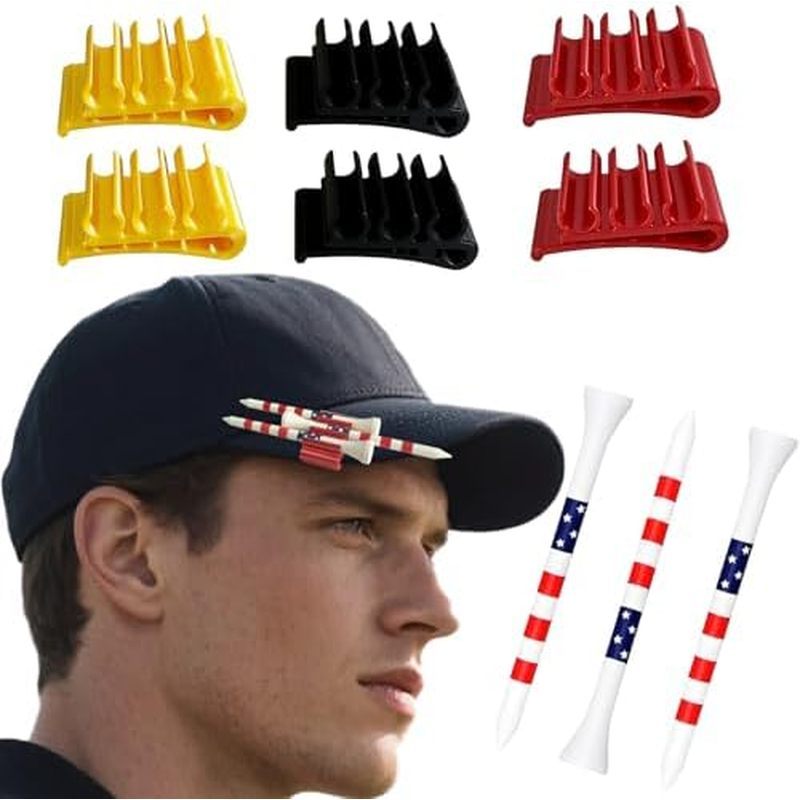 6 件裝帽子夾高爾夫 T 恤支架(帶 3 件 T 恤)高爾夫 T 恤支架帽子夾適合帽子帽簷 & 遮陽板 - 可存