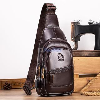 免運🛒全場8折👜STEEL LION大容量真皮男單肩斜挎胸包頭層牛皮平板ipad手機包 男包 包包