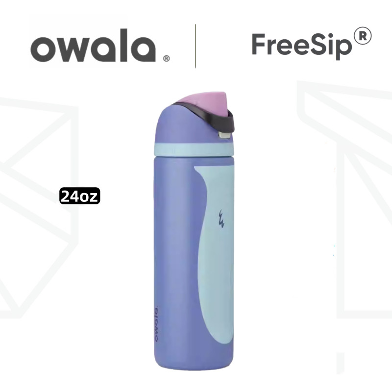 Owala FreeSip 戶外保溫瓶 – 帶吸管的絕緣不銹鋼運動水壺,適合遠足、露營和旅行