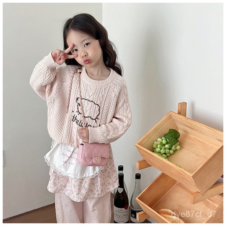 喵咪咪童裝【免運+全店促銷】女童甜美可愛小香風單肩包洋氣複古山茶花可調節肩帶質感斜挎包包 兒童包包 兒童斜背包