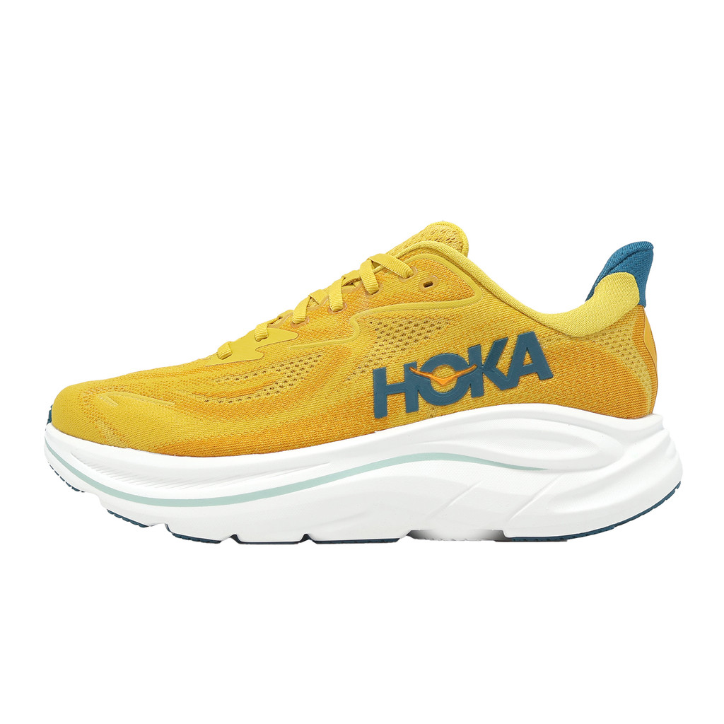 Hoka 慢跑鞋 Clifton 10 2E 寬楦 男鞋 黃 藍 厚底 緩震 回彈 1162032YDT [ACS]