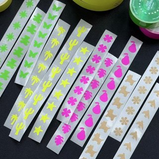 【湘湘小舖❤️】Lifetape｜螢光牛皮紙貼紙手帳四葉草花朵梨蝴蝶椰子樹韓系