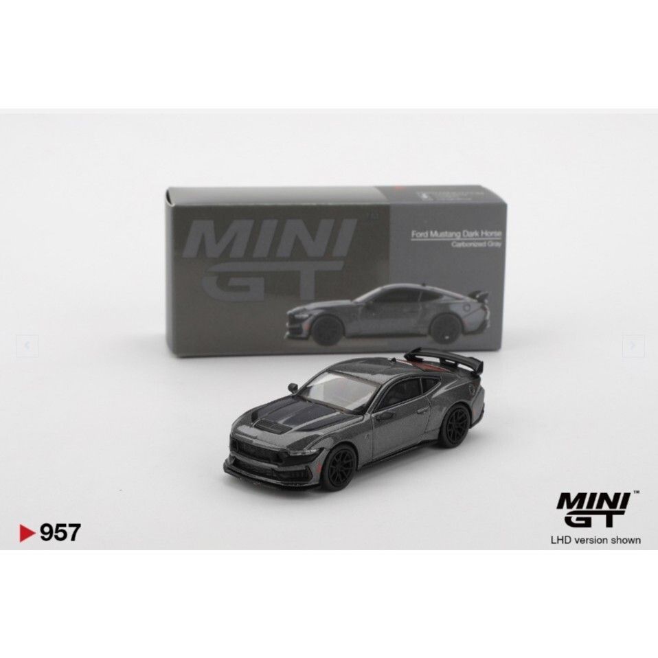 (小賈車庫) 1/64 MINI GT #957  Ford Mustang Dark Horse 野馬 灰色