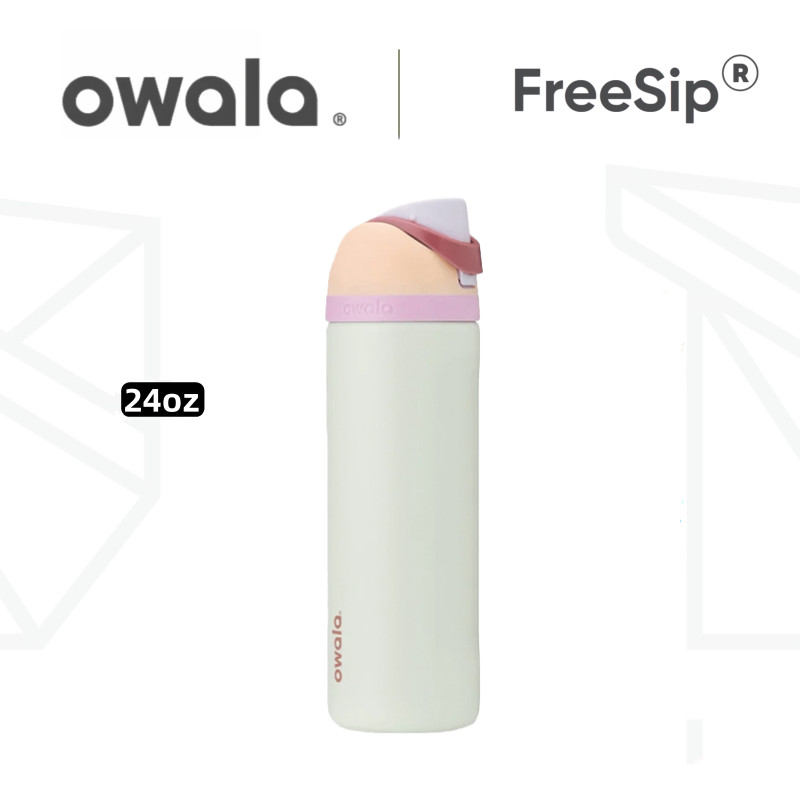 Owala FreeSip24&32oz 絕緣不銹鋼水瓶,帶草蓋 - 三層真空保護,防漏,非常適合健身房、運動、旅行、學