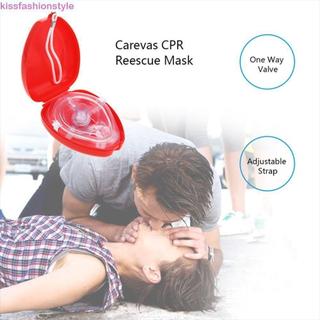 KISSFASHIONSTYLE CPR 呼吸面罩,可重複使用的單向閥工具人工呼吸面罩,紅色呼吸面罩專業心肺復蘇救援保護