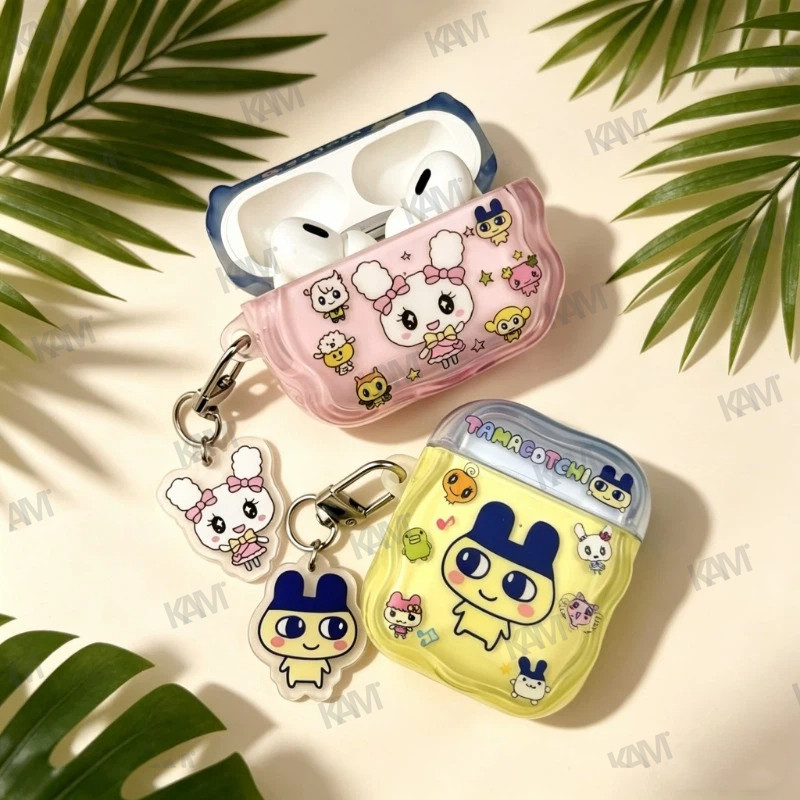 【Kam】卡通電子雞 Lovelitchi Mametchi 吊墜耳機套帶挂件適用於Airpods 1 2 3 4 Pr